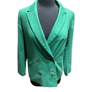Banana Republic Hula Green Double-Breasted Blazer | Size 8P | New Without Tags